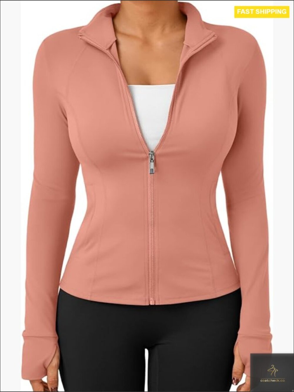 Lightweight Zip Up Athletic Hoodie Fitted Gym Jacket with Pocket Spring Workout